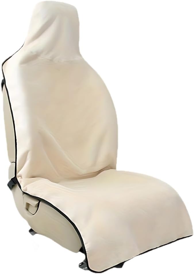 ZIMISI Waterproof Car Seat Covers, Non-Slip Towel Front Seat Covers, Sweat Car Seat Protector Cover for Gym Workout, Yoga, Running, Swimming, Beach & Hiking (Beige) by Unknown