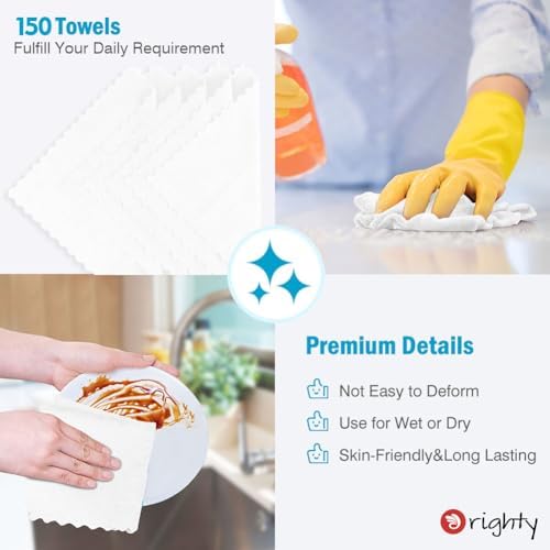 Orighty Microfiber Cleaning Cloth Bulk, 150 Pack Shop Towels 12x12in, White - Image 5