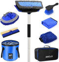 62'' Car Wash Brush with Long Handle, Scratch-Free Car Wash Mop Kit with Car Wash Bucket, Wheel Tire Brush, Wash Mitt Towel, Windshield Squeegee, Car Cleaning Brush Kit for Cars RV Truck Boat by Unknown