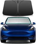Windshield Sun Shade for 2017-2026 Tesla Model Y/Model 3, 4-Layer 240T Foldable UV Block Car Accessory to Cool Interior by Unknown
