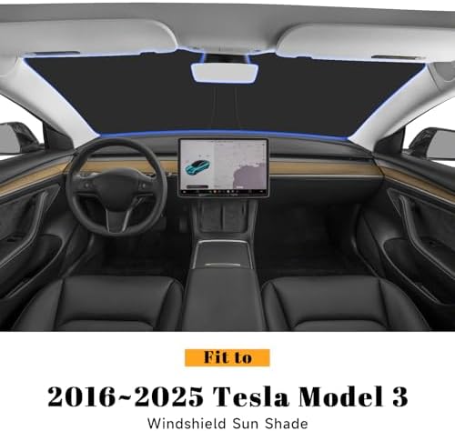 Car Windshield Sun Shade for Tesla 2016-2026 Model 3 Highland Accessories (OEM Design) Reflective Foldable Heat Insulation Sunshade for Ultimate Protection - Image 2