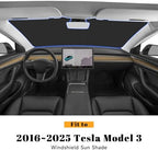 Car Windshield Sun Shade for Tesla 2016-2026 Model 3 Highland Accessories (OEM Design) Reflective Foldable Heat Insulation Sunshade for Ultimate Protection - Image 2