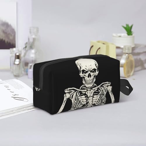 Gothic Skull Makeup Bag - Durable 600D Oxford Fabric Travel Cosmetic Bag, Shockproof Foam Padded Toiletry Organizer for Gym & Daily Use 10x6.2x4.9 Inch - Image 7
