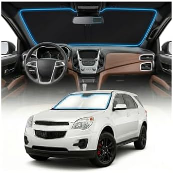 for Chevy Equinox Sun Shade Windshield Cover - Custom Fit Equinox Accessories 2010-2017 Sunshade Foldable UV Protection & Heat Shield Sun Visor Accessories by Unknown