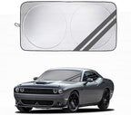 Front Windshield Sun Shade Fit for Dodge Charger Challenger Durango Journey Universal Fit to All Dodge Cars Foldable Sun Visor Protector Custom Fit Dodge Window Sunhade (Gray Trim) by YOSRTER