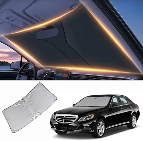 Windshield Sun Shade for Mercedes Benz E-Class S-Class Front Window Shades Cover for E200 E260 E300 E350 SLC Windshield Sun Visor Protector Car Accessories by LZYYQX
