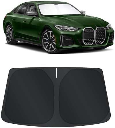 TINGLU Sun Shade for BMW i4 M50 2022-2024 2025 Accessories Windshield Sun Shade Window Shade UV Rays Protection Sun Visor Cover with Steering Wheel Sunshade Storage Bag by TINGLU