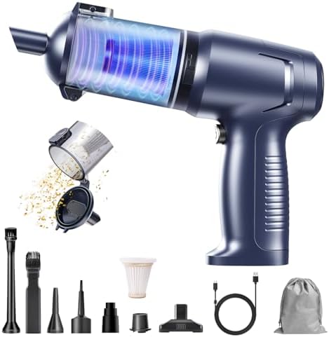 HAUSMEISTER Airflex Pro Car Vacuum Portable Cordless, 20000PA Handheld Vacuum Cleaner,Mini Vacuum Cleaner w/Type-C Fast Charge for Car, Home & Outdoor(Navy Blue) by Hausmeister