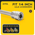 Pressure Washer Extension Wand with Gutter Cleaner Attachment, 30° 90° 120° Curved Rods, 1/4" Quick Connect Power Washer Lance, 4000 PSI - Image 5