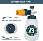 Sooprinse Foam Cannon with 1/4 Inch Quick Connector, Heavy Duty Car Foam Blaster Wide Neck Adjustable Snow Foam Lance for Pressure Washer, 1 Liter - Image 3