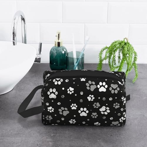 paw print Makeup Bag - Durable 600D Oxford Fabric Travel Cosmetic Bag, Shockproof Foam Padded Toiletry Organizer for Gym & Daily Use 10x6.2x4.9 Inch - Image 6