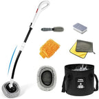 7-in-1 Car Wash Kit with 20L Folding Bucket & Brush – Car Wash Mop with Long Handle, 15° Curved Aluminum Pole for SUV Roof, Car Washing Brushes & Cleaning Supplies, RVs-White. by AUTOSHARK