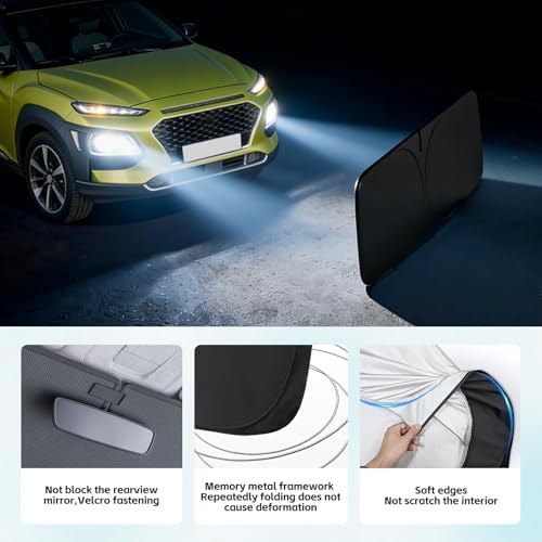 Windshield Sun Shade for Hyundai Kona 2018-2026 Sunshade - Image 5