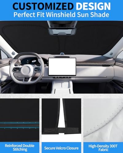 METOWARE Windshield Sun Shade for Tesla Model Y & Model 3 2017-2026 - Image 4