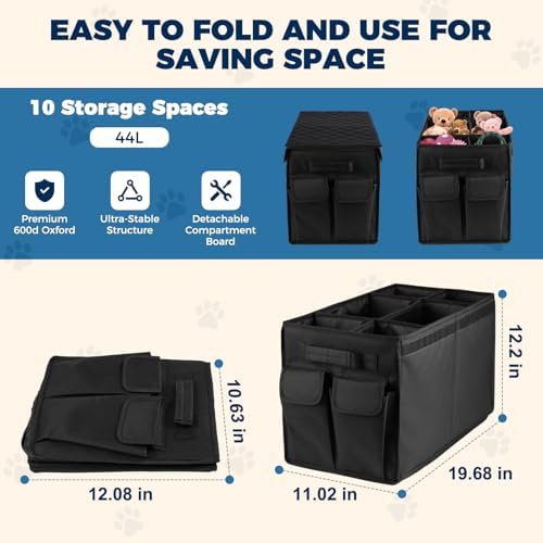 Back Front Seat Extender for Large Dogs Up to 200 Lbs, Adjustable Dog Back Seat Extender with Cushion & Storage Box, Car Organizer Gap Filler for Front or Back Seat - Image 2