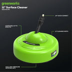 Greenworks 11" Surface Cleaner Universal Pressure Washer Attachment - Image 2