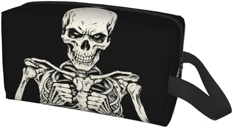 Gothic Skull Makeup Bag - Durable 600D Oxford Fabric Travel Cosmetic Bag, Shockproof Foam Padded Toiletry Organizer for Gym & Daily Use 10x6.2x4.9 Inch - Image 2
