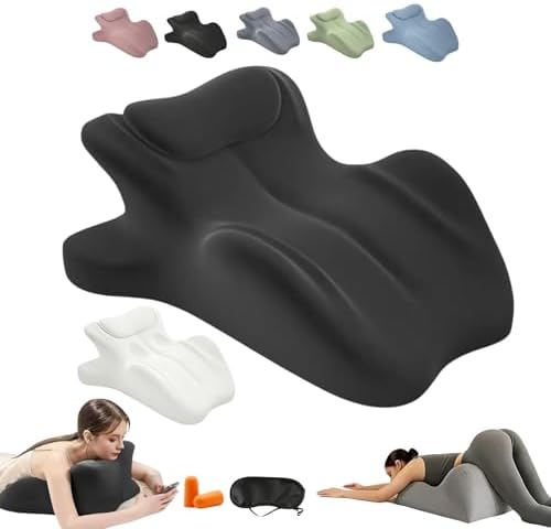 Couples Pillow Ergonomic Support Pillow Reading Pillow Memory Foam Lounger Cushion, 27-Degree Angle Design, NeckPillow, Contoured Multi-Position Support for Couples(Black,25"x22"x18") by Unknown