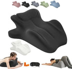 Couples Pillow Ergonomic Support Pillow Reading Pillow Memory Foam Lounger Cushion, 27-Degree Angle Design, NeckPillow, Contoured Multi-Position Support for Couples(Black,25"x22"x18") by Unknown