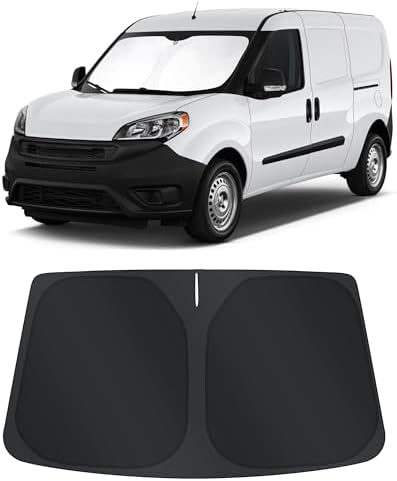 TINGLU Sun Shade for Dodge RAM ProMaster 2014-2025 2026 Accessories Windshield Sun Shade Window Shade UV Rays Protection Sun Visor Cover with Steering Wheel Sunshade Storage Bag by TINGLU