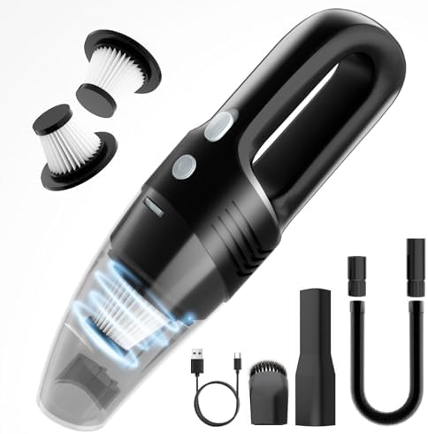 Handheld Vacuum Cordless Car Vacuum Cleaner 11000PA High Power Portable 1.4lbs Lightweight Rechargeable with 2 Filter Multi-Nozzles for Home Office Dust by Unknown