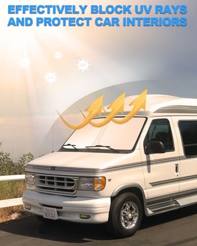 Front Windshield Sunshade fit for Ford Econoline E-Series Van 1992-2026 - Image 6