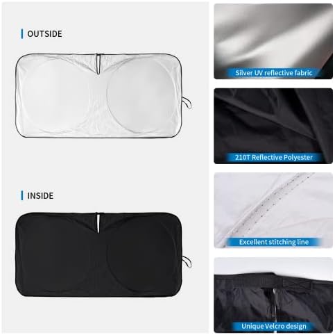 INSAUTO Windshield Sun Shades Custom Fit for Toyota Camry 2007-2017 - Image 5