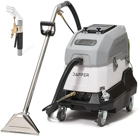 Commercial Heated Carpet & Upholstery Extractor Portable Machine, 170 PSI Hot Water Cleaner, 120 CFM Vacuum, 150°F Heater, 3 & 4 Gallon Dual Tanks for Deep Cleaning, Stain Removal, Furniture & Carpet by DapperSupply