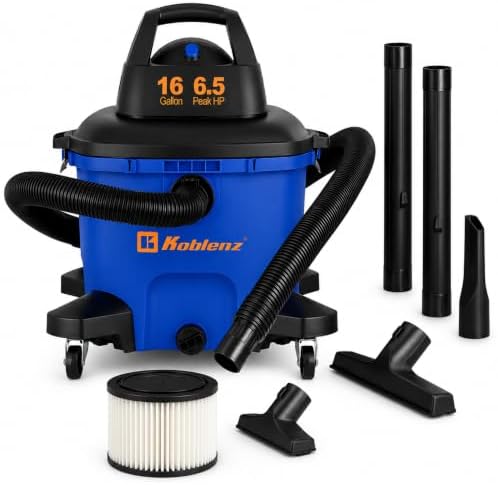 Koblenz WD-16 L4 Wet Dry Vacuum Cleaner, 16 Gallon Wet Dry Vac, 6.5 PHP by Koblenz