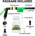 anngrowy Car Wash Foam Gun Soap Car Wash Foam Cannon for Garden Hose Foam Sprayer Car Wash Soap Foam Gun Hose Foam Cannon Blaster Hose Foam Cannon Gun Quick Connector to Any Garden Hose (Green) - Image 2