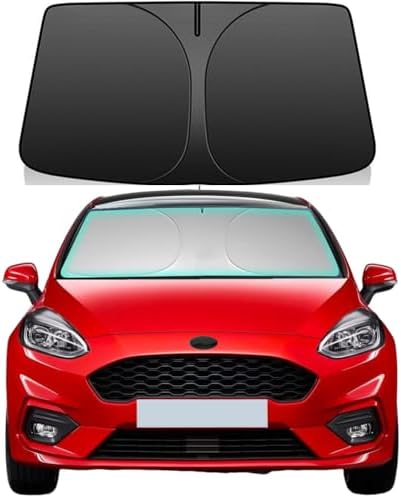 Windshield Sun Shade for 2017-2023 Ford Fiesta, 4-Layer 240T Foldable UV Block Car Accessory to Cool Interior by Unknown