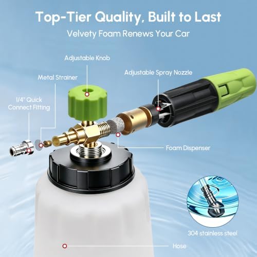 Foam Cannon for Pressure Washer, Car Wash Foam Gun with 1/4" Quick Connect - Image 2