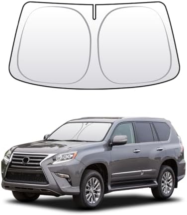 Front Windshield Sun Shade Custom Fit Compatible for GX400 GX460 2010-2023 Sunshade Foldable UV Ray Reflector Sun Visor Protector Accessories Shield Cover Reflective (for GX 2010-2023) by akarin