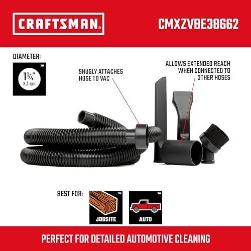 CRAFTSMAN CMXZVBE38662 1-1/4 in. Car Cleaning Wet Dry Vac Attachment Kit - Image 2