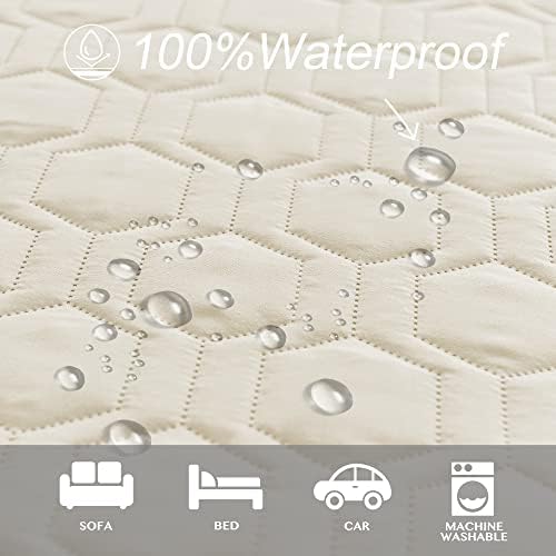 Waterproof Blanket Couch Cover for Dogs Non-Slip Pet Sofa Protector | Tcksstex Non-slip waterproof couch cover scratch resistant machine washable protects sofa bed car（52x82-Ivory） - Image 2