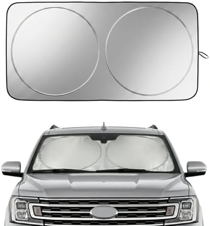 Ford Expedition Windshield Sun Shade, Custom Fit Foldable Front Window Sunshade Visor, Reflective UV and Heat Block Interior Protector, Fits 1997–2025 Models by Nwgl
