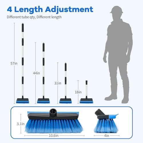 Ordenado 56" Car Wash Brush with Long Handle, Soft Bristle& Rubber Squeegee - Image 2