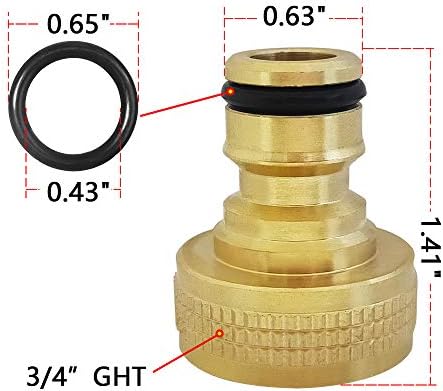 HQMPC Garden Hose Quick Connect Solid Brass Quick Connector Garden Hose Fitting Water Hose Connectors 3/4 inch GHT (2SETS) - Image 3