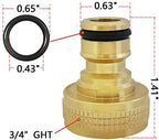 HQMPC Garden Hose Quick Connect Solid Brass Quick Connector Garden Hose Fitting Water Hose Connectors 3/4 inch GHT (2SETS) - Image 3