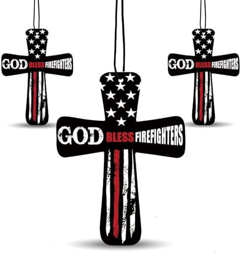 Fumete 24 Pcs Christian Firefighter Gift for Man Cross Car Air Fresheners by Fumete