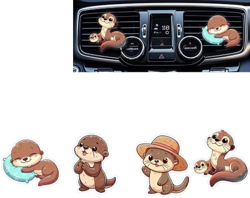 Cute Car Air Freshener Clips,Otter Car Vent Clip,Car Vent Decoration Accessories,Auto Air Conditioner Clip,Automotive Interior Decoration Gifts for Girls and Women by Cinpudo