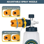 Sooprinse Foam Cannon with 1/4 Inch Quick Connector, Heavy Duty Car Foam Blaster Wide Neck Adjustable Snow Foam Lance for Pressure Washer, 1 Liter - Image 2