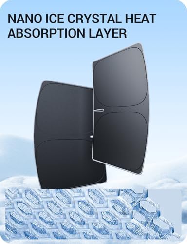 BASENOR Windshield Sunshade for 2026-2017 Tesla Model Y Model Y L Model 3 - Image 5