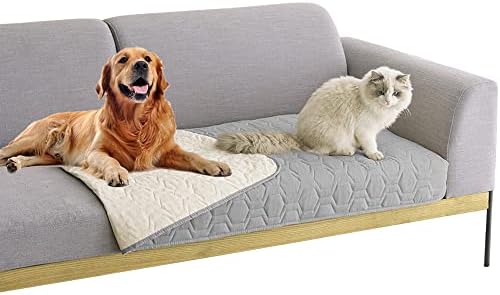 Waterproof Blanket Couch Cover for Dogs Non-Slip Pet Sofa Protector | Tcksstex Non-slip waterproof couch cover scratch resistant machine washable protects sofa bed car（30x70-Light Grey） by TcksstexFauxFurDogBedCover
