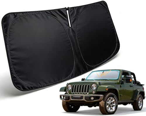 Windshield Sun Shade for 1997-2017 Jeep Wrangler JK JKU Accessories by PAIMOHO