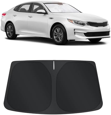 TINGLU Sun Shade for Kia Optima (Not for 2021 KIA K5) 2016-2020 Accessories Windshield Sun Shade Window Shade UV Rays Protection Sun Visor Cover with Steering Wheel Sunshade Storage Bag by TINGLU
