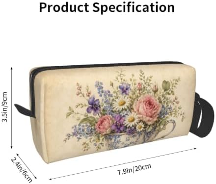 Teacup Small Makeup Bag, 600D Oxford Cosmetic Pouch for Women | Teacup Cosmetic Bag and Toiletry Pouch with Double-Sided Print and Foam Padding for Women, Travel, Gym, Weekend and Daily Use - Image 3