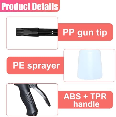 YoRise Car Wash Foam Gun, Adjustable Foam Cannon for Hose, Car Wash Sprayer with 6 Levels of Foams Concentration, Car Washing Soap Sprayer Connect to Any Garden Hose (Red) - Image 3