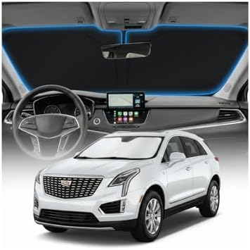 for Cadillac XT5 Sun Shade Windshield Cover - Custom Fit XT5 Accessories 2017-2023 2024 2025 2026 Sunshade Foldable UV Protection & Heat Shield Sun Visor Accessories by Unknown