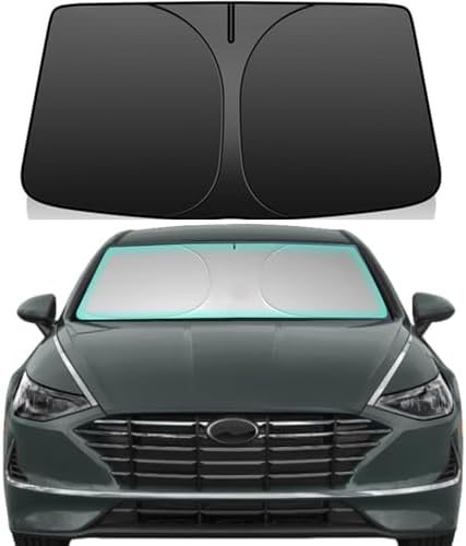 Windshield Sun Shade for Hyundai Sonata 2020-2026, 4-Layer 240T Foldable UV Block Car Accessory to Cool Interior by Unknown